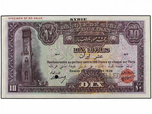 BILLETES EXTRANJEROS. 10 Libras. 1 Septiembre 1939. SIRIA. C