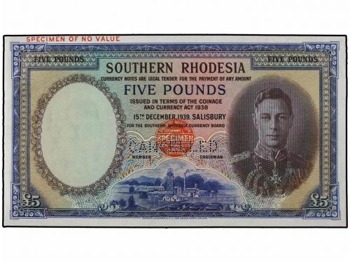BILLETES EXTRANJEROS. 5 Libras. 15 Diciembre 1939. RODESIA D