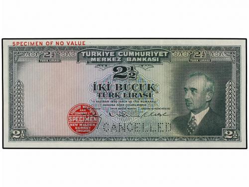 BILLETES EXTRANJEROS. 2 1/2 Liras. 1930 (27.3.1947). TURQUÍA