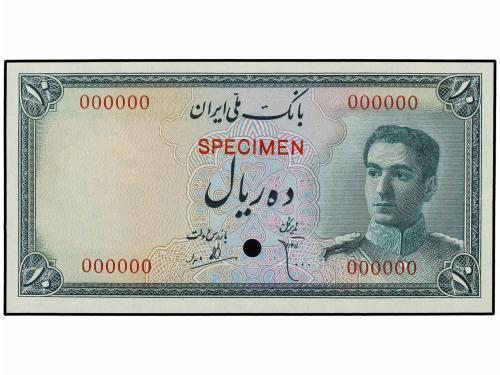 BILLETES EXTRANJEROS. 10 Rials. (1948). IRÁN. Shah Pahlavi. 