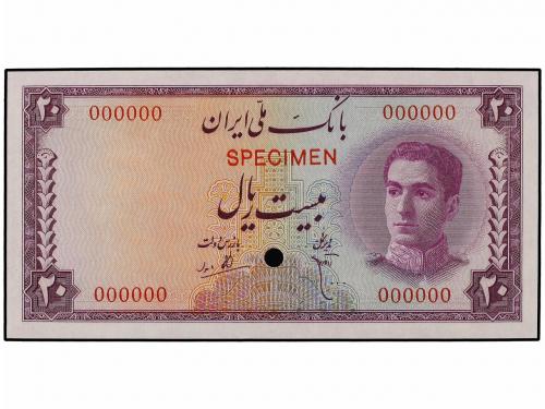 BILLETES EXTRANJEROS. 20 Rials. (1948). IRÁN. Shah Pahlavi. 