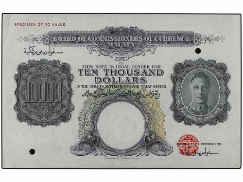 BILLETES EXTRANJEROS. 10.000 Dólares. MALAYA. Jorge VI. Con 