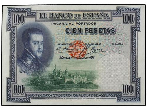 BANCO DE ESPAÑA. 100 Pesetas. 1 Julio 1925. Felipe II. Sin f