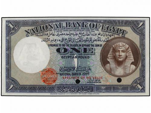 BILLETES EXTRANJEROS. 1 Libra. EGIPTO. Tutankamón. Con dos t