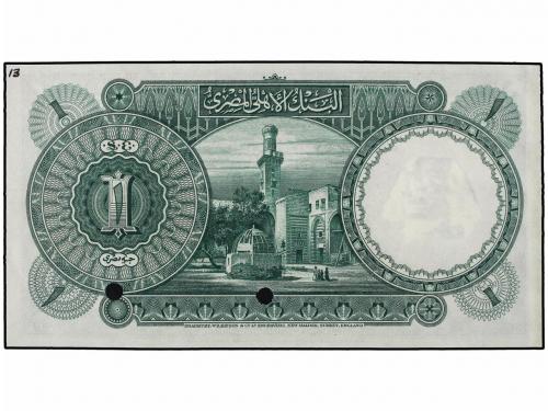 BILLETES EXTRANJEROS. 1 Libra. EGIPTO. Tutankamón. Con dos t