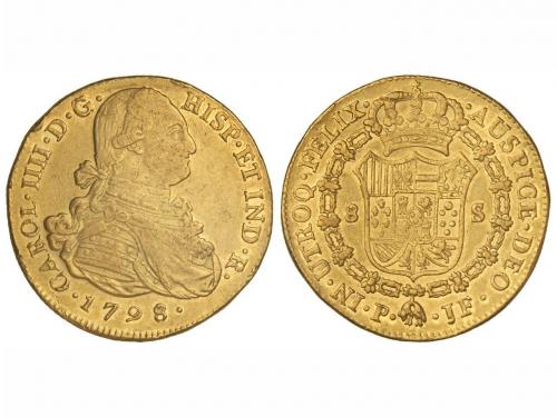 CARLOS IV. 8 Escudos. 1798. POPAYÁN. J.F. 26,97 grs. (Pequeñ