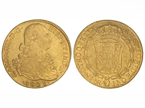CARLOS IV. 8 Escudos. 1805. NUEVO REINO. J.J. 27,05 grs. Cal