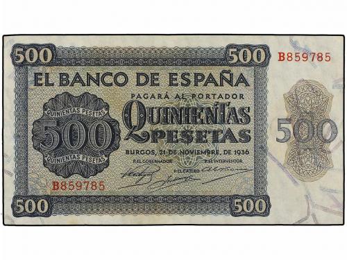 ESTADO ESPAÑOL. 500 Pesetas. 21 Noviembre 1936. Catedral de 