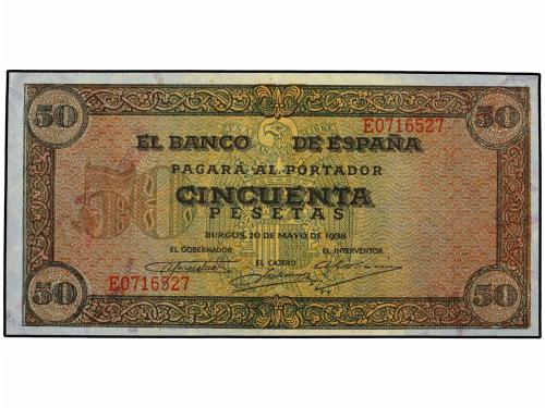 ESTADO ESPAÑOL. Lote 2 billetes 50 Pesetas. 20 Mayo 1938. Cs