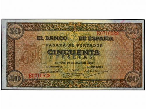 ESTADO ESPAÑOL. Lote 2 billetes 50 Pesetas. 20 Mayo 1938. Cs