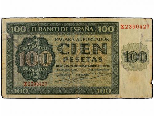 ESTADO ESPAÑOL. 100 Pesetas. 21 Noviembre 1936. Catedral de 