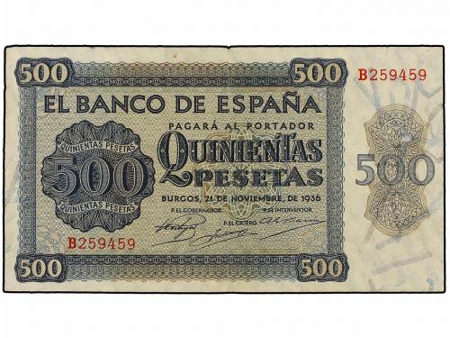 ESTADO ESPAÑOL. 500 Pesetas. 21 Noviembre 1936. Catedral de