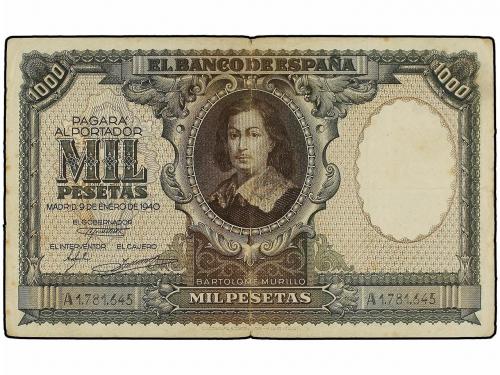 ESTADO ESPAÑOL. 1.000 Pesetas. 9 Enero 1940. Murillo. (Peque