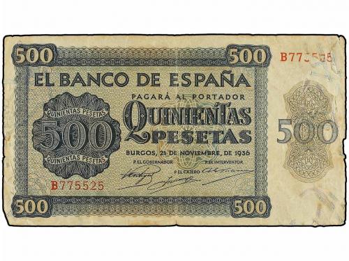 ESTADO ESPAÑOL. 500 Pesetas. 21 Noviembre 1936. Catedral de