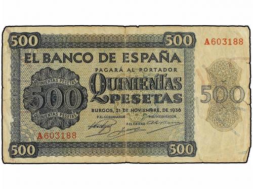 ESTADO ESPAÑOL. 500 Pesetas. 21 Noviembre 1936. Catedral de