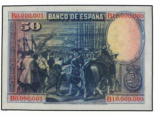 BANCO DE ESPAÑA. Muestra 50 Pesetas. 15 Agosto 1928. Velázqu