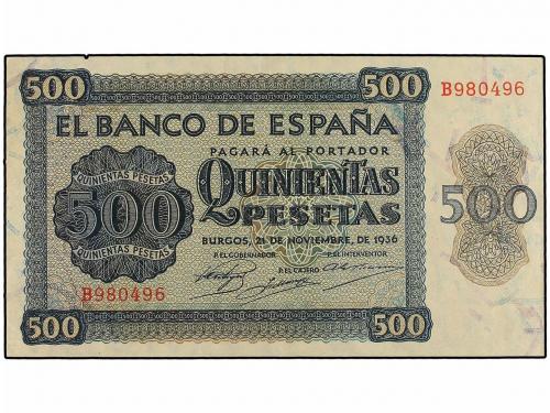 ESTADO ESPAÑOL. 500 Pesetas. 21 Noviembre 1936. Catedral de