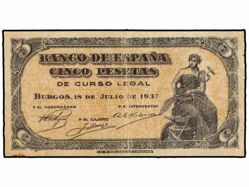 ESTADO ESPAÑOL. 5 Pesetas. 18 Julio 1937. Portabella. Serie