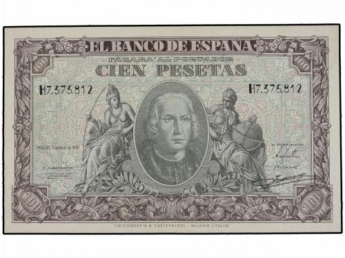 ESTADO ESPAÑOL. Lote 2 billetes 100 Pesetas. 9 Enero 1940. C