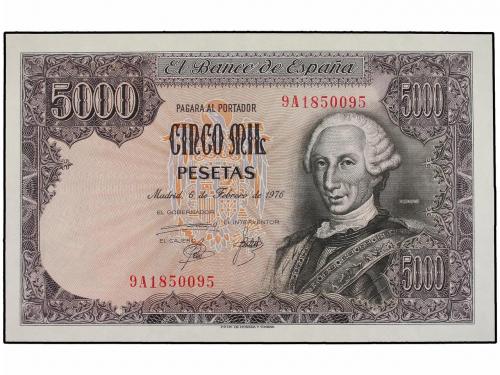 JUAN CARLOS I. 5.000 Pesetas. 6 Febrero 1976. Carlos III. Se