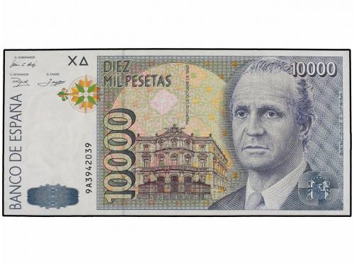 JUAN CARLOS I. Lote 2 billetes 10.000 Pesetas. 12 Octubre 19