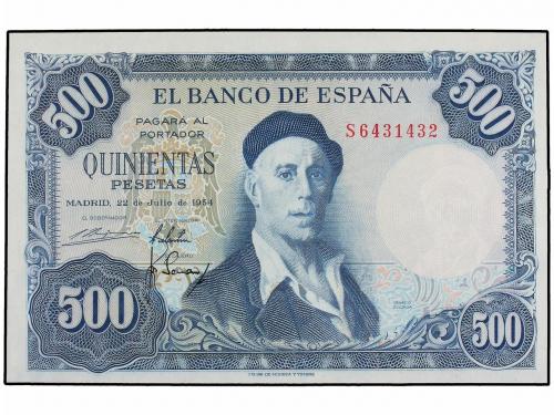 ESTADO ESPAÑOL. Lote 2 billetes 500 Pesetas. 22 Julio 1954.