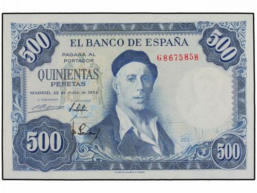 ESTADO ESPAÑOL. Lote 2 billetes 500 Pesetas. 22 Julio 1954.