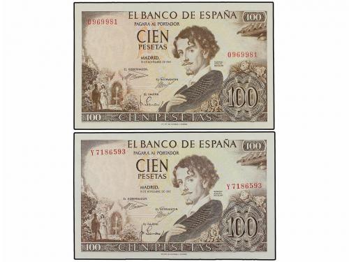 ESTADO ESPAÑOL. Lote 2 billetes 100 Pesetas. 19 Noviembre 19