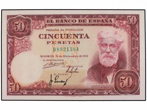 ESTADO ESPAÑOL. 50 Pesetas. 31 Diciembre 1951. Rusiñol. Seri