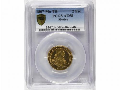 CARLOS IV. 2 Escudos. 1807. MÉXICO. T.H. Brillo original. MA