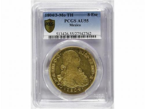 CARLOS IV. 8 Escudos. 1804/3. MÉXICO. T.H. BELLA. Brillo ori