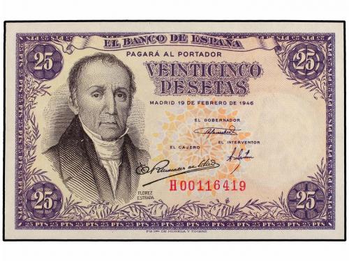 ESTADO ESPAÑOL. Lote 2 billetes 25 Pesetas. 19 Febrero 1946.