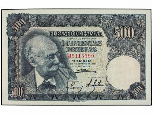 ESTADO ESPAÑOL. 500 Pesetas. 15 Noviembre 1951. Benlliure. S