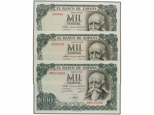 ESTADO ESPAÑOL. Lote 3 billetes 1.000 Pesetas. 17 Septiembre