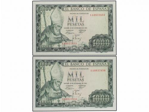 ESTADO ESPAÑOL. Lote 2 billetes 100 Pesetas. 19 Noviembre 19