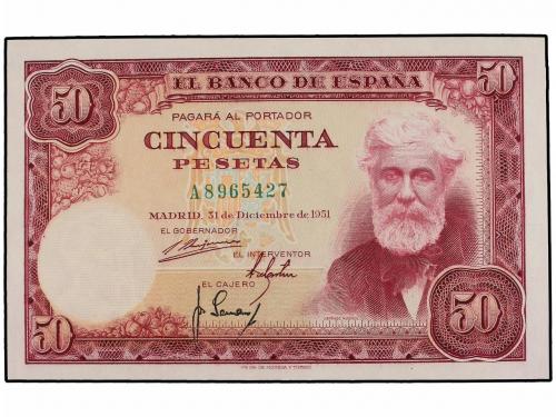 ESTADO ESPAÑOL. Lote 2 billetes 50 Pesetas. 31 Diciembre 195