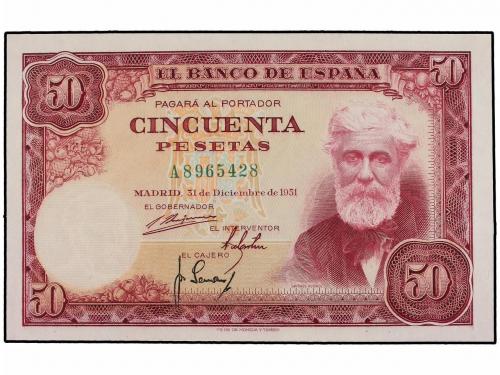 ESTADO ESPAÑOL. Lote 2 billetes 50 Pesetas. 31 Diciembre 195