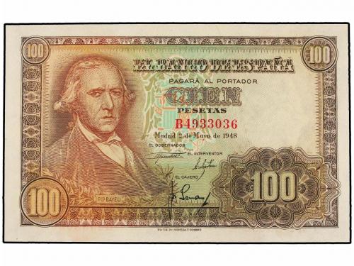 ESTADO ESPAÑOL. Lote 2 billetes 100 Pesetas. 2 Mayo 1948. Ba