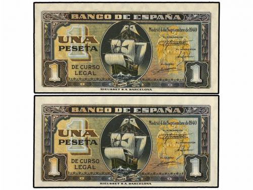 ESTADO ESPAÑOL. Lote 2 billetes 5 Pesetas. 13 Febrero 1943. 