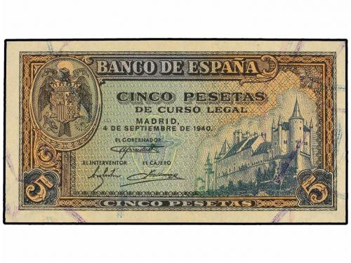 ESTADO ESPAÑOL. Lote 2 billetes 5 Pesetas. 4 Septiembre 1940