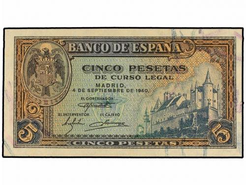 ESTADO ESPAÑOL. Lote 2 billetes 5 Pesetas. 4 Septiembre 1940
