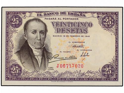 ESTADO ESPAÑOL. 25 Pesetas. 19 Febrero 1946. Flórez Estrada.