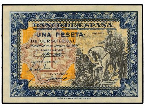 ESTADO ESPAÑOL. 1 Peseta. 1 Junio 1940. Hernán Cortés. (Arru