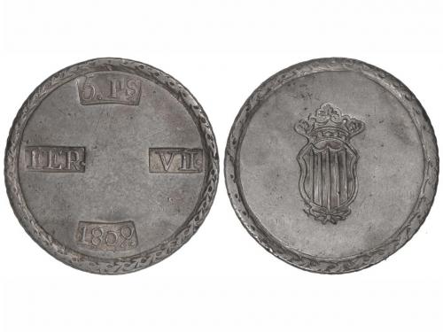 FERNANDO VII. 5 Pesetas. 1809. TARRAGONA. Cero de la fecha p