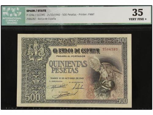 ESTADO ESPAÑOL. 500 Pesetas. 21 Octubre 1940. Entierro del C