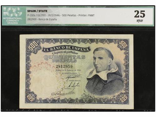ESTADO ESPAÑOL. 500 Pesetas. 19 Febrero 1946. Francisco de V