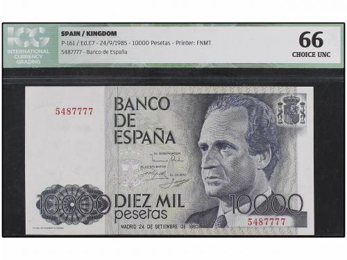 JUAN CARLOS I. Lote 2 billetes 5.000 y 10.000 Pesetas. 6 Feb