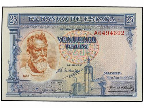 GUERRA CIVIL, ZONA REPUBLICANA. Lote 2 billetes 25 Pesetas.