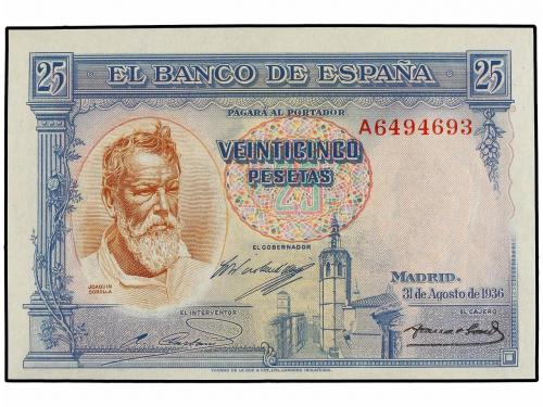 GUERRA CIVIL, ZONA REPUBLICANA. Lote 2 billetes 25 Pesetas.