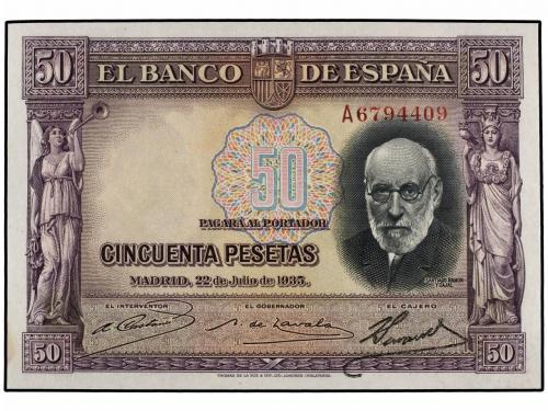 GUERRA CIVIL, ZONA REPUBLICANA. Lote 2 billetes 50 Pesetas. 